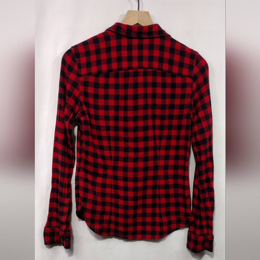 Denim & Supply Ralph Lauren Plaid Tomboy Fit Button Shirt Womens S Red Black 90s - Picture 6 of 8